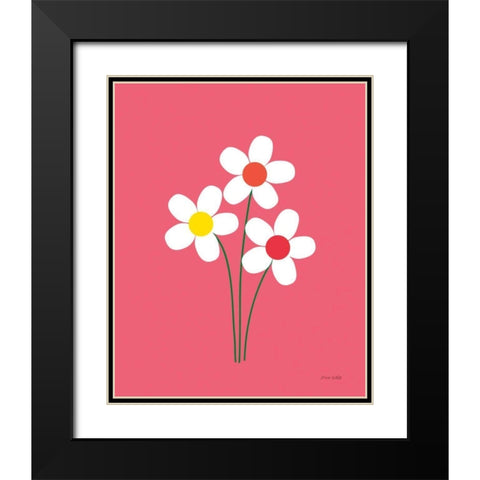 Daisies I Black Modern Wood Framed Art Print with Double Matting by Kelle, Ann