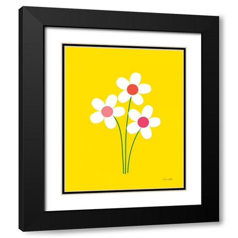 Daisies II Black Modern Wood Framed Art Print with Double Matting by Kelle, Ann