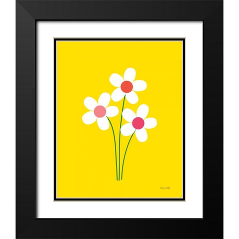 Daisies II Black Modern Wood Framed Art Print with Double Matting by Kelle, Ann