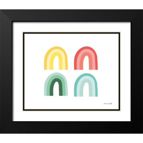 Rainbow Colors I Black Modern Wood Framed Art Print with Double Matting by Kelle, Ann