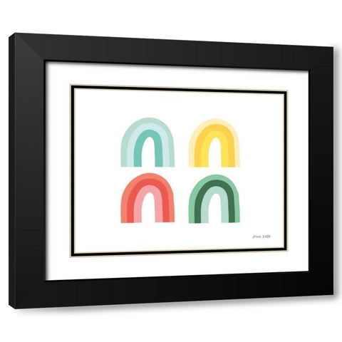 Rainbow Colors II Black Modern Wood Framed Art Print with Double Matting by Kelle, Ann