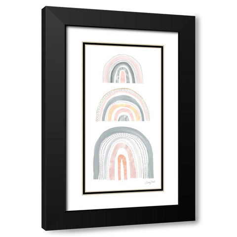 Boho Rainbow V Black Modern Wood Framed Art Print with Double Matting by Prahl, Courtney