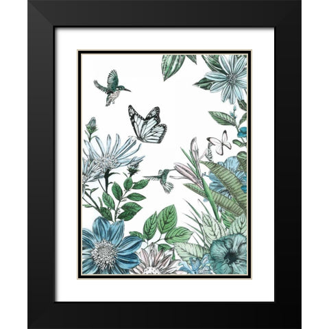 Butterflies and Flowers IV Black Modern Wood Framed Art Print with Double Matting by Ilangaratne, Amelia