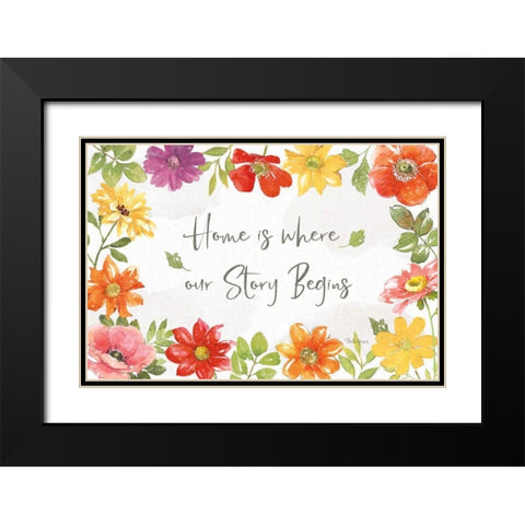 Farmhouse Floral I Black Modern Wood Framed Art Print with Double Matting by Grove, Beth