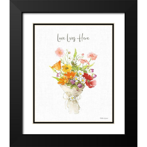 Farmhouse Floral V Black Modern Wood Framed Art Print with Double Matting by Grove, Beth