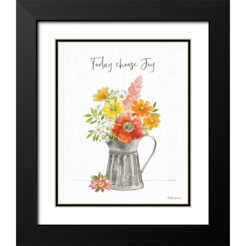 Farmhouse Floral VII Black Modern Wood Framed Art Print with Double Matting by Grove, Beth