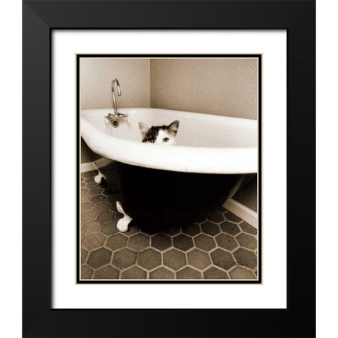 Kitty III Black Modern Wood Framed Art Print with Double Matting by Dratfield, Jim