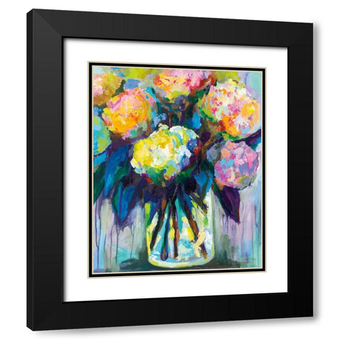 Full of Hydrangeas Black Modern Wood Framed Art Print with Double Matting by Vertentes, Jeanette