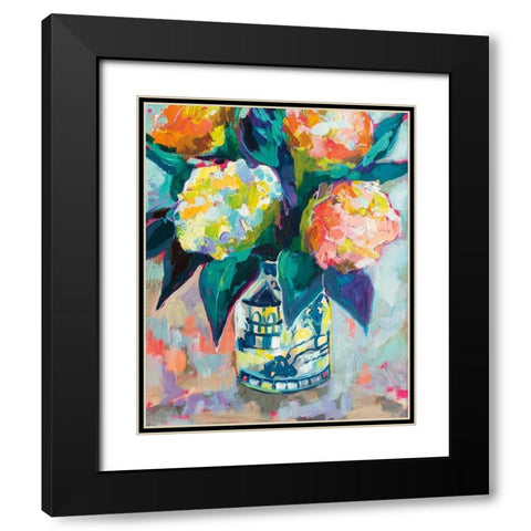 Sunset Bouquet Black Modern Wood Framed Art Print with Double Matting by Vertentes, Jeanette