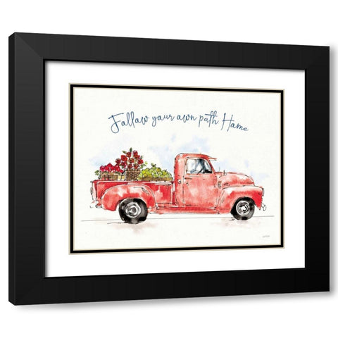 Americana Mood VIII Red Truck Blue Black Modern Wood Framed Art Print with Double Matting by Tavoletti, Anne