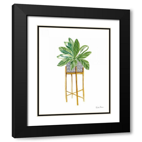 Green House Plants I Black Modern Wood Framed Art Print with Double Matting by Zaman, Farida