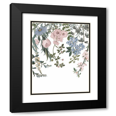 Hanging Floral I Black Modern Wood Framed Art Print with Double Matting by Wild Apple Portfolio