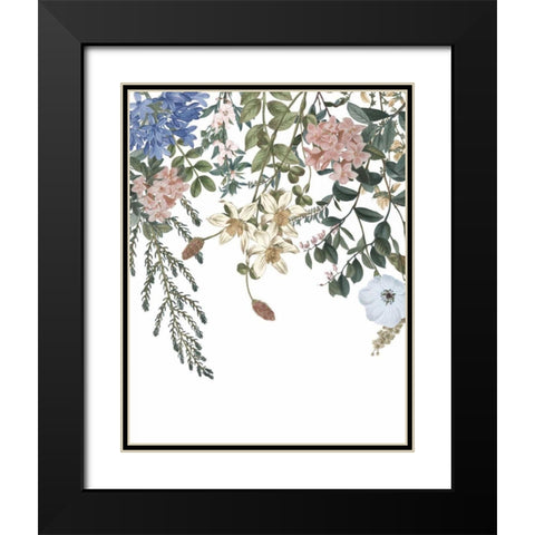 Hanging Floral II Black Modern Wood Framed Art Print with Double Matting by Wild Apple Portfolio