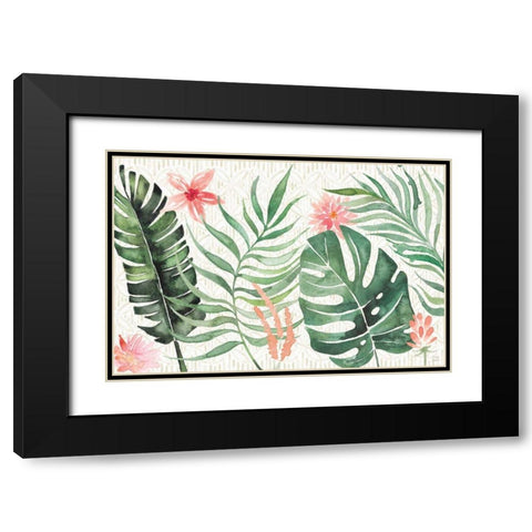 Paradise Petals I Black Modern Wood Framed Art Print with Double Matting by June, Dina