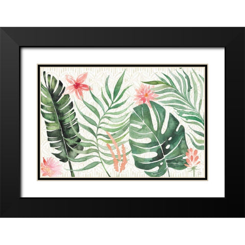 Paradise Petals I Black Modern Wood Framed Art Print with Double Matting by June, Dina