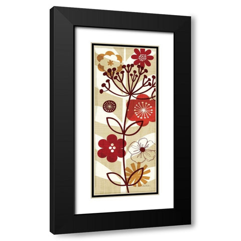 Floral Pop Panel II Black Modern Wood Framed Art Print with Double Matting by Mullan, Michael