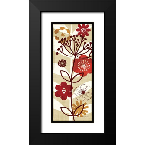Floral Pop Panel II Black Modern Wood Framed Art Print with Double Matting by Mullan, Michael