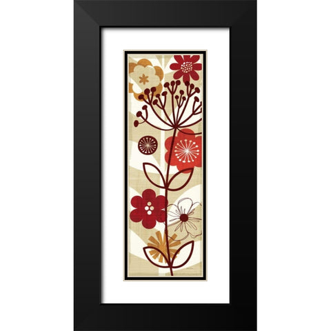 Floral Pop Panel II Black Modern Wood Framed Art Print with Double Matting by Mullan, Michael