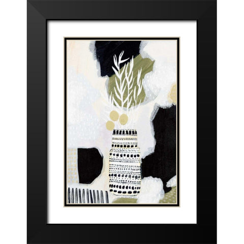 Tribal Still Life BWG Black Modern Wood Framed Art Print with Double Matting by Mack, Lynn