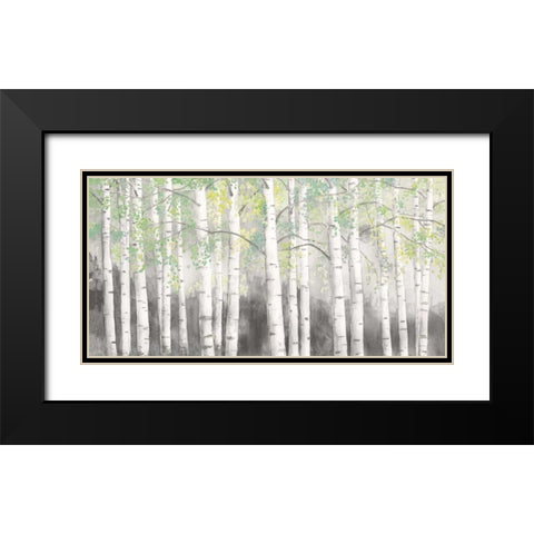 Soft Birches Charcoal Black Modern Wood Framed Art Print with Double Matting by Wiens, James