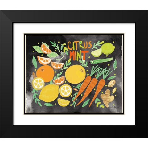 Fruitie Smoothie IV on Black Black Modern Wood Framed Art Print with Double Matting by Zaman, Farida