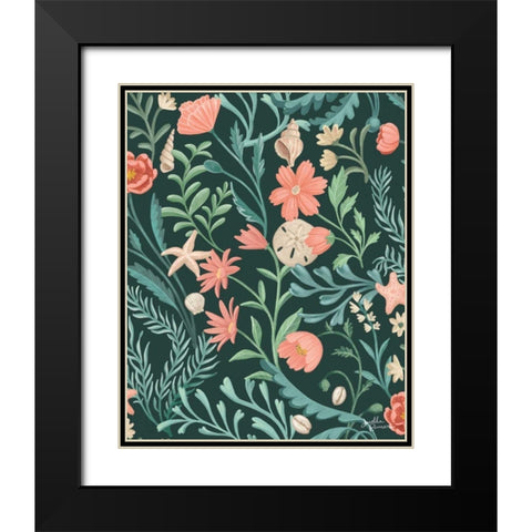 Seaside Botanical Pattern IB Black Modern Wood Framed Art Print with Double Matting by Penner, Janelle