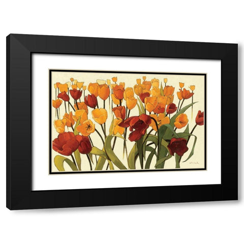 Tulipomania Black Modern Wood Framed Art Print with Double Matting by Novak, Shirley