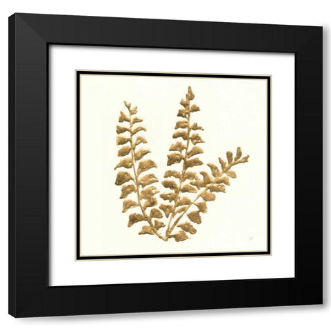 Gilded Fern III Black Modern Wood Framed Art Print with Double Matting by Paschke, Chris