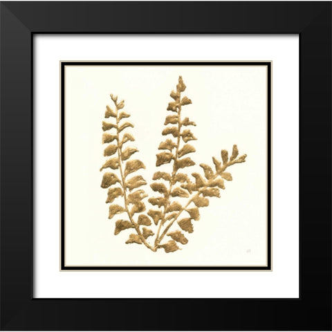 Gilded Fern III Black Modern Wood Framed Art Print with Double Matting by Paschke, Chris