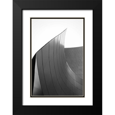 Skyscraper II BW Black Modern Wood Framed Art Print with Double Matting by Aledanda