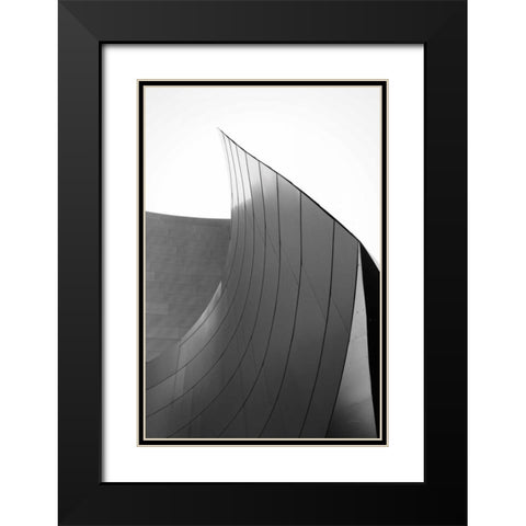 Skyscraper II BW Flipped Black Modern Wood Framed Art Print with Double Matting by Aledanda