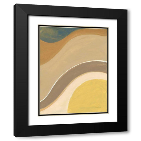 Flowing I Black Modern Wood Framed Art Print with Double Matting by Nai, Danhui