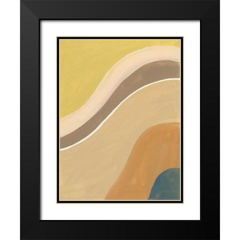 Flowing II Black Modern Wood Framed Art Print with Double Matting by Nai, Danhui