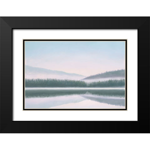 Lakeside Morning Black Modern Wood Framed Art Print with Double Matting by Wiens, James