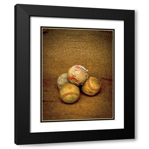 Game Ball Portraits Black Modern Wood Framed Art Print with Double Matting by Goldstein, Ed