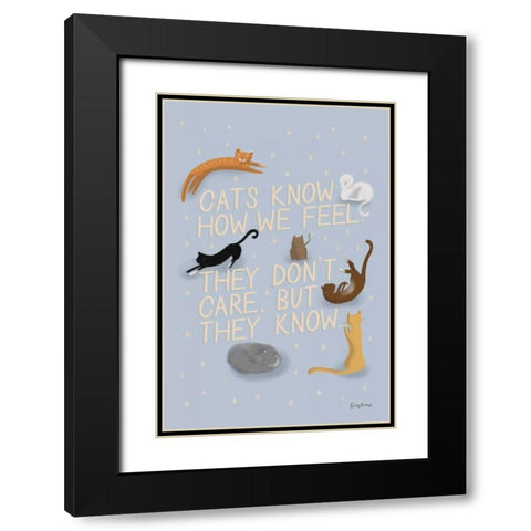 Ode to Cats Black Modern Wood Framed Art Print with Double Matting by Thorns, Becky