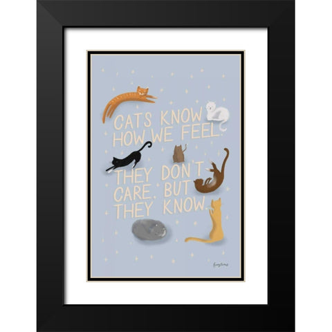 Ode to Cats Black Modern Wood Framed Art Print with Double Matting by Thorns, Becky