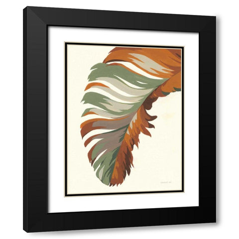 Retro Big Leaf I Black Modern Wood Framed Art Print with Double Matting by Nai, Danhui