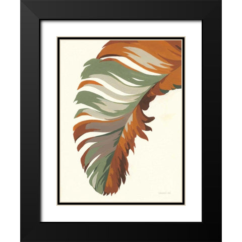 Retro Big Leaf I Black Modern Wood Framed Art Print with Double Matting by Nai, Danhui