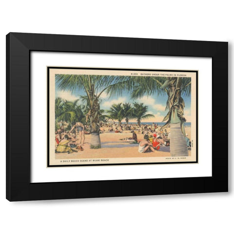 Beach Postcard III Black Modern Wood Framed Art Print with Double Matting by Wild Apple Portfolio