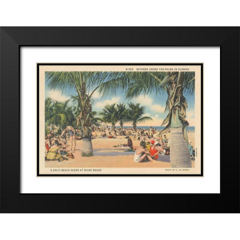 Beach Postcard III Black Modern Wood Framed Art Print with Double Matting by Wild Apple Portfolio