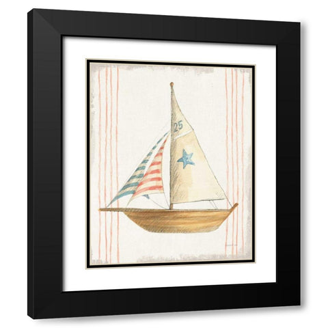 Floursack Nautical VII no Words Black Modern Wood Framed Art Print with Double Matting by Nai, Danhui