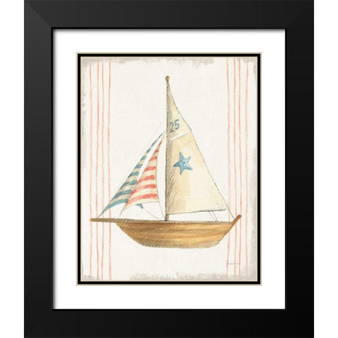 Floursack Nautical VII no Words Black Modern Wood Framed Art Print with Double Matting by Nai, Danhui