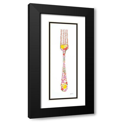 Floral Fork Black Modern Wood Framed Art Print with Double Matting by Davis, Joan E.
