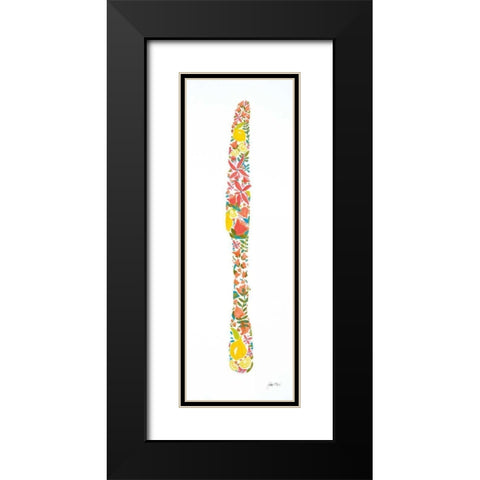 Floral Knife Black Modern Wood Framed Art Print with Double Matting by Davis, Joan E.