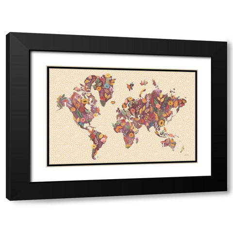 Harvest Garden World Black Modern Wood Framed Art Print with Double Matting by Marshall, Laura
