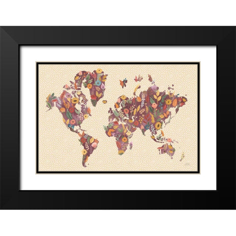 Harvest Garden World Black Modern Wood Framed Art Print with Double Matting by Marshall, Laura