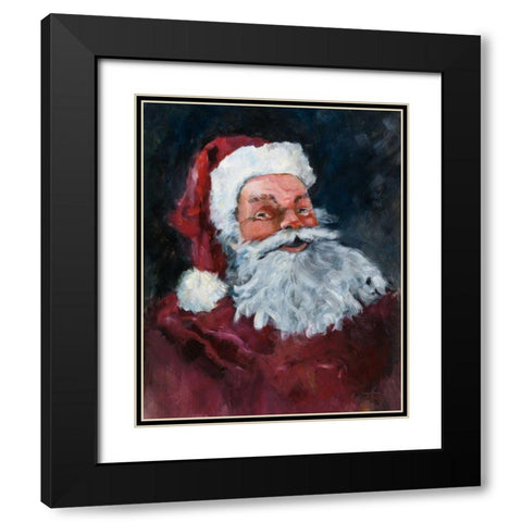 Jolly Santa Black Modern Wood Framed Art Print with Double Matting by Tillmon, Avery