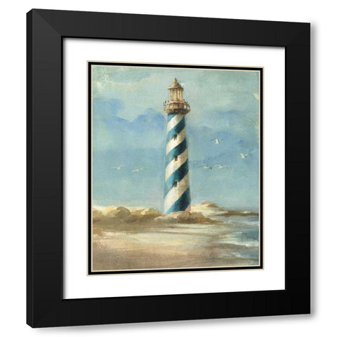 Lighthouse I Black Modern Wood Framed Art Print with Double Matting by Nai, Danhui