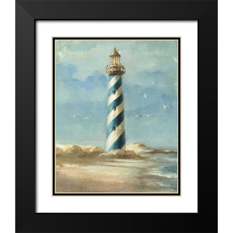 Lighthouse I Black Modern Wood Framed Art Print with Double Matting by Nai, Danhui